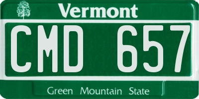 VT license plate CMD657