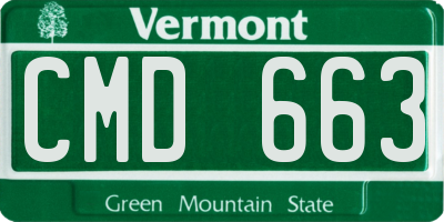 VT license plate CMD663