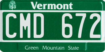 VT license plate CMD672