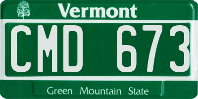 VT license plate CMD673