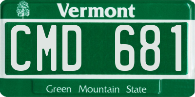 VT license plate CMD681