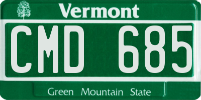VT license plate CMD685