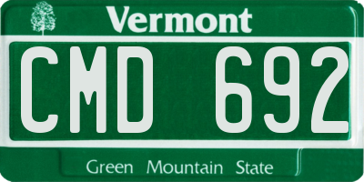 VT license plate CMD692