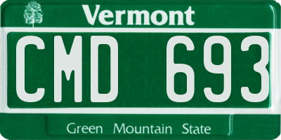 VT license plate CMD693
