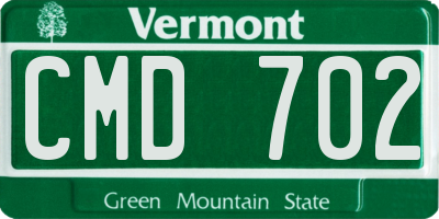 VT license plate CMD702