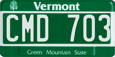 VT license plate CMD703
