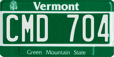 VT license plate CMD704