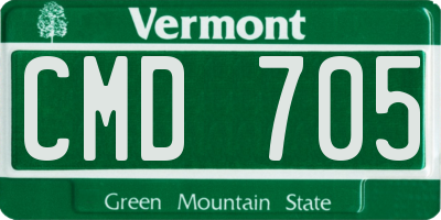 VT license plate CMD705