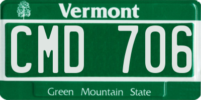 VT license plate CMD706