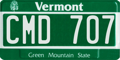 VT license plate CMD707