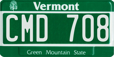 VT license plate CMD708
