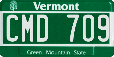 VT license plate CMD709