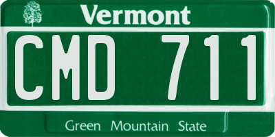 VT license plate CMD711