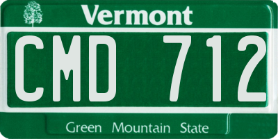 VT license plate CMD712