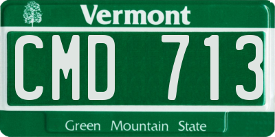 VT license plate CMD713