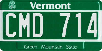 VT license plate CMD714