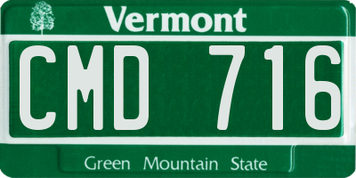 VT license plate CMD716