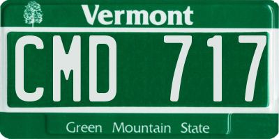 VT license plate CMD717