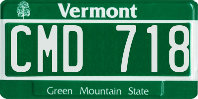 VT license plate CMD718