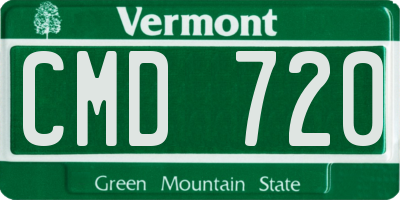 VT license plate CMD720