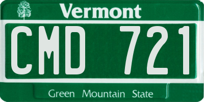 VT license plate CMD721