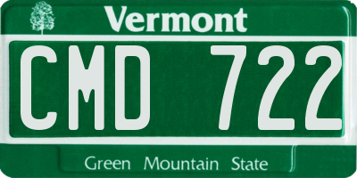 VT license plate CMD722
