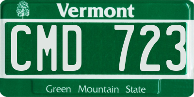 VT license plate CMD723