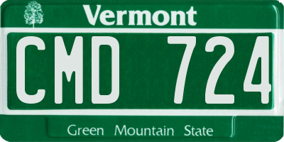 VT license plate CMD724
