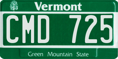 VT license plate CMD725