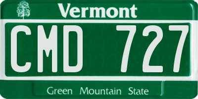 VT license plate CMD727