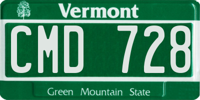 VT license plate CMD728