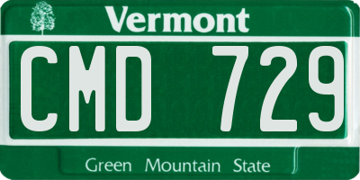 VT license plate CMD729