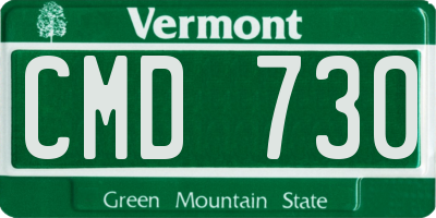 VT license plate CMD730