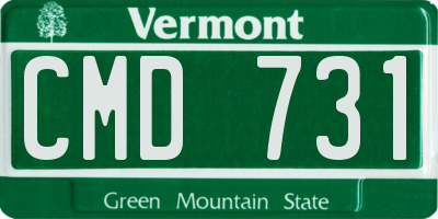 VT license plate CMD731