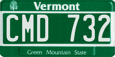 VT license plate CMD732