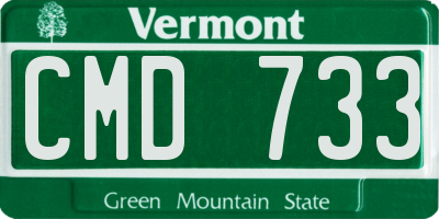 VT license plate CMD733