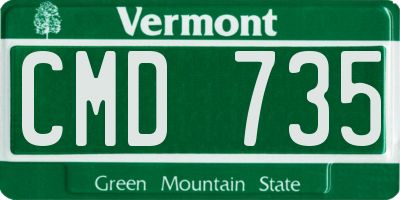 VT license plate CMD735