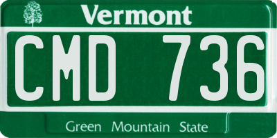 VT license plate CMD736