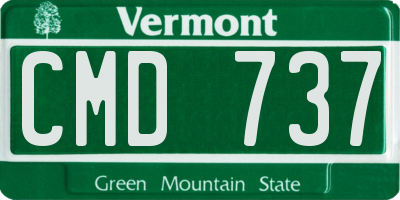 VT license plate CMD737