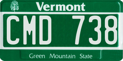 VT license plate CMD738