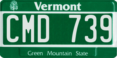 VT license plate CMD739