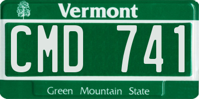 VT license plate CMD741