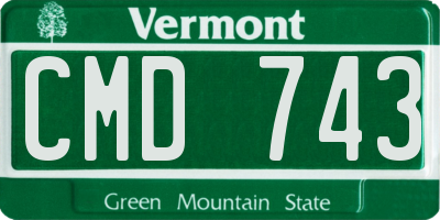 VT license plate CMD743