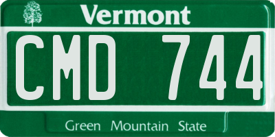 VT license plate CMD744