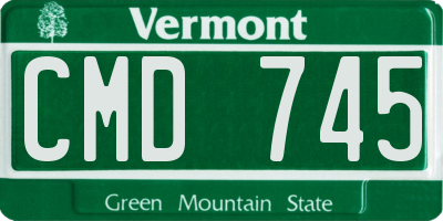 VT license plate CMD745