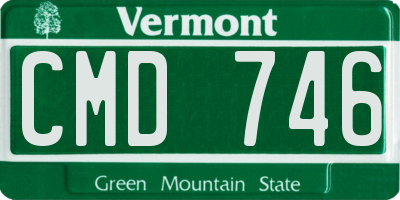 VT license plate CMD746