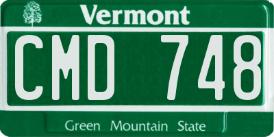 VT license plate CMD748