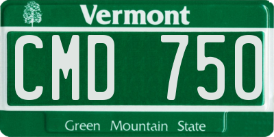 VT license plate CMD750