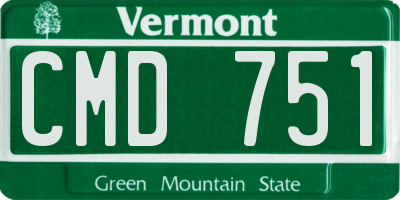 VT license plate CMD751