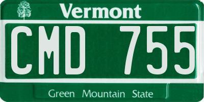 VT license plate CMD755
